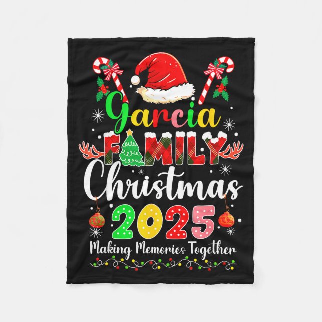 Couverture Polaire Garcia Family Christmas 2025 Matching Santa Hat Xm (Devant)