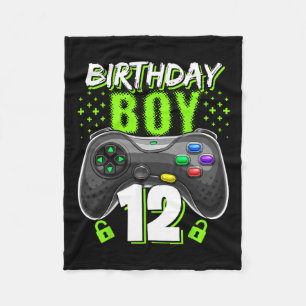 Couverture Polaire Garçon 12 Manette de jeu vidéo Joueur 12e Annivers