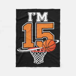 Couverture Polaire Garçon 15 ans joueur de basket sport anniversaire 