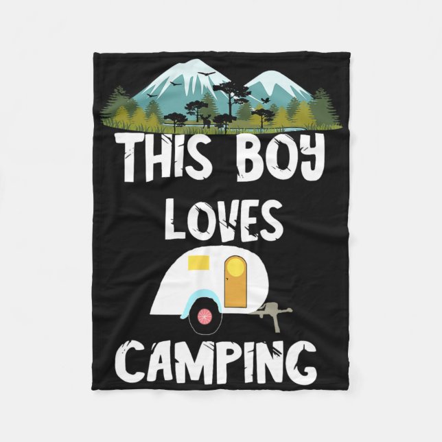Couverture Polaire Garçon de camping Camping campeur Aventures de cam (Devant)
