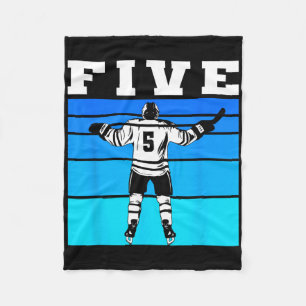 Couverture Polaire Garçon de hockey 5e anniversaire Cinq anniversaire