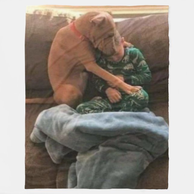 COUVERTURE POLAIRE GARÇON ET SON CHIEN (Devant)