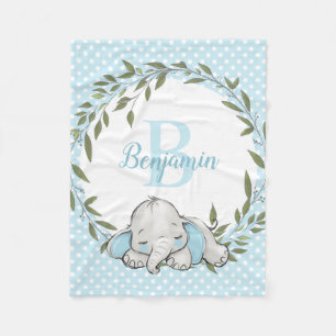 Couverture Polaire Garçon personnalisé de la verdure Wreath Blue El