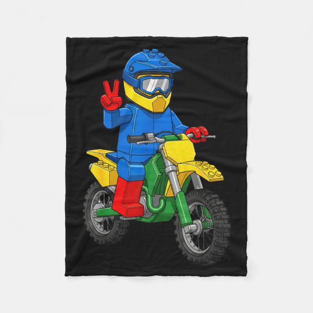 Couverture Polaire Garçons constructeurs de motos drôles jouets de co (Devant)