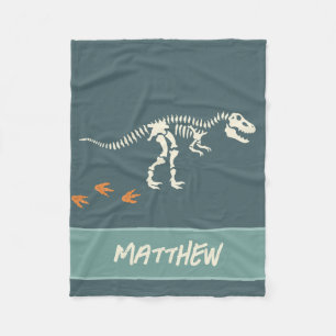 Couverture Polaire Garçons Cool Blue Dinosaur Fossil Enfants