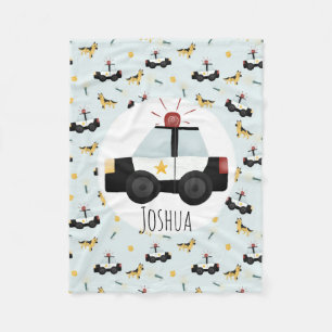 Couverture Polaire Garçons Cute Blue Police Motif automobile avec no