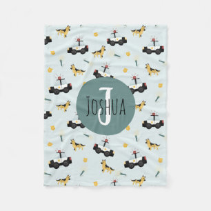 Couverture Polaire Garçons Cute Blue Police Motif voiture