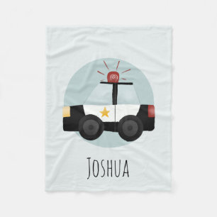 Couverture Polaire Garçons Cute Blue Police Voiture Cartographie Enfa