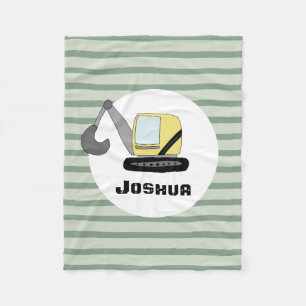 Couverture Polaire Garçons Cute Construction Digger Excavator Enfant