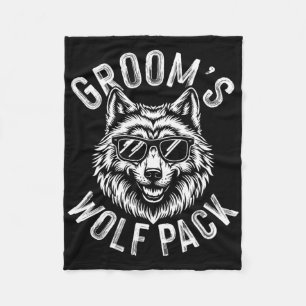 Couverture Polaire Garçons d'honneur de la meute de loups du marié En