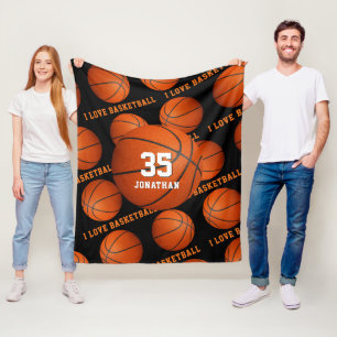 Couverture Polaire garçons filles sports J'aime le motif de basket