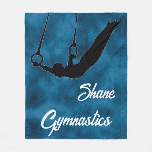 Couverture Polaire Garçons Gymnastique Anneaux Cool Bleu Personnalisé