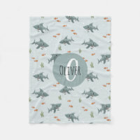 Garçons Joli Motif de requin bleu Monogram Enfants