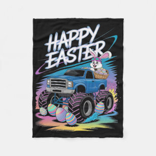 Couverture Polaire Garçons Joyeux Camion Monstre de Pâques Oeufs de P