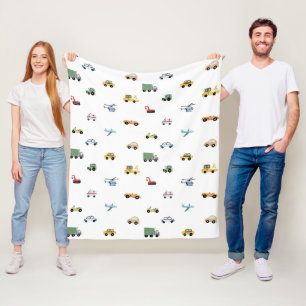 Couverture Polaire Garçons transport mignonne Motif automobile Monogr