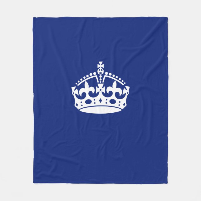 Couverture Polaire Gardez la couronne calme sur le bleu marine (Devant)