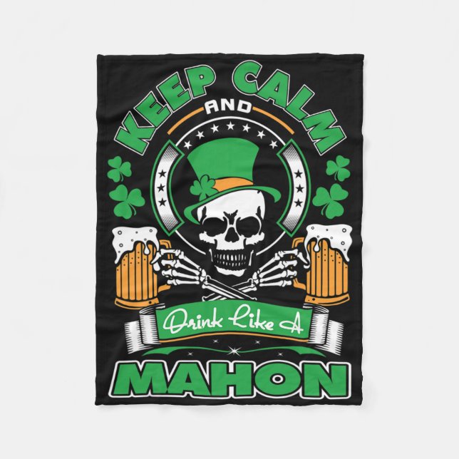 Couverture Polaire Gardez votre calme Buvez comme Mahon Saint-Patrick (Devant)