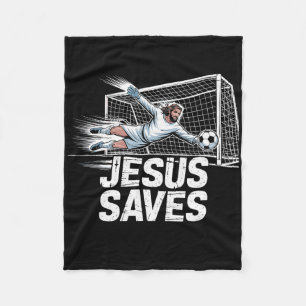 Couverture Polaire Gardien de but de football Jésus sauve chrétien So