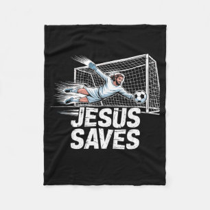 Couverture Polaire Gardien de but de football Jésus sauve chrétien So