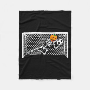Couverture Polaire Gardien de but de football squelettique Citrouille