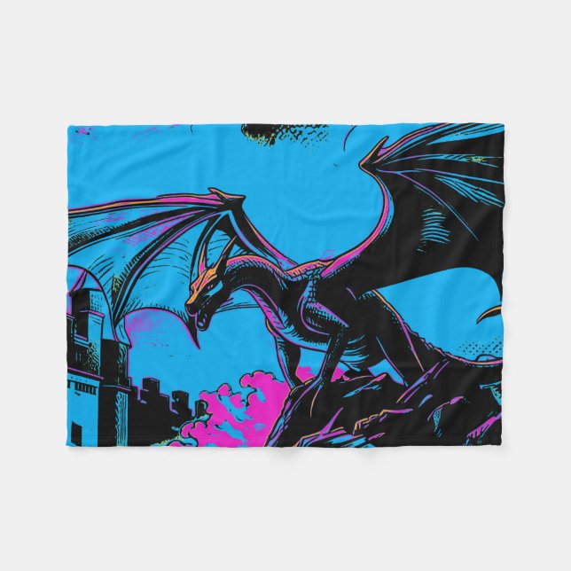 Couverture Polaire Gardien du château - Dragon (Devant (Horizontal))