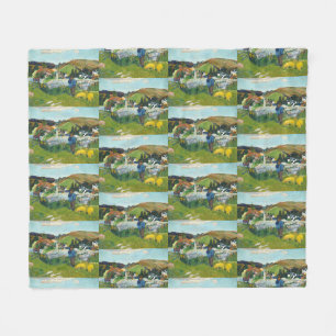 Couverture Polaire Gauguin Le Porcher Affiche d'Art Rural Vintage