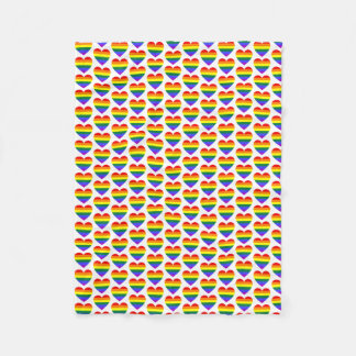 Couverture Polaire GAY PRIDE LGBT Rainbow Heart Motif