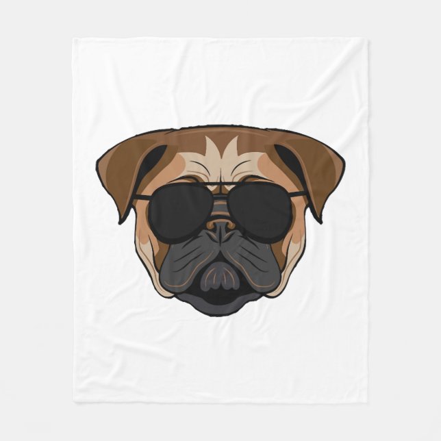 Couverture Polaire Géek Bouledogue (Devant)