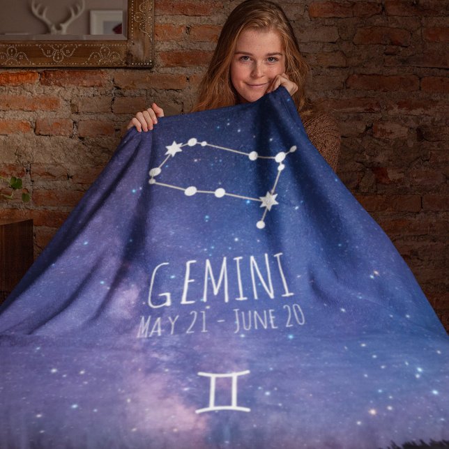 Couverture Polaire Gemini | Constellation Zodiaque personnalisée (Créateur téléchargé)