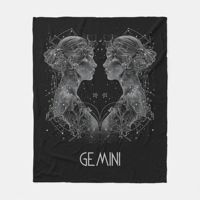 Couverture Polaire Gemini Zodiac Constellation polaire Blanche (Devant)