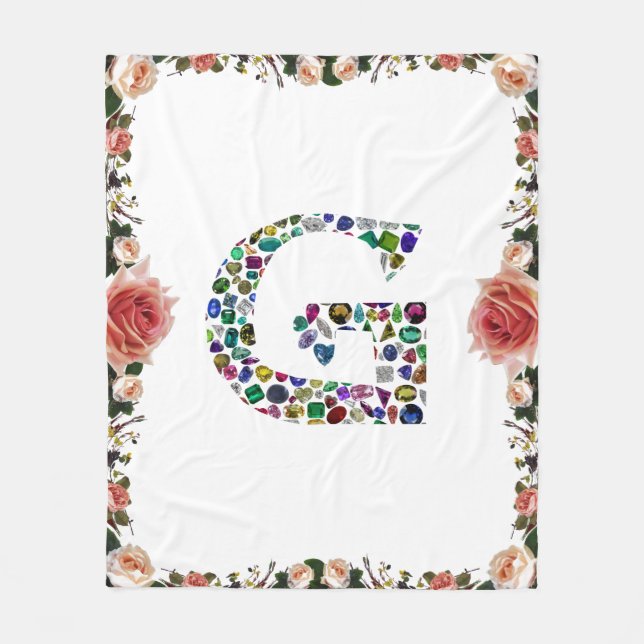Couverture Polaire Gemstone Diamond Initial G Monogramme Art (Devant)
