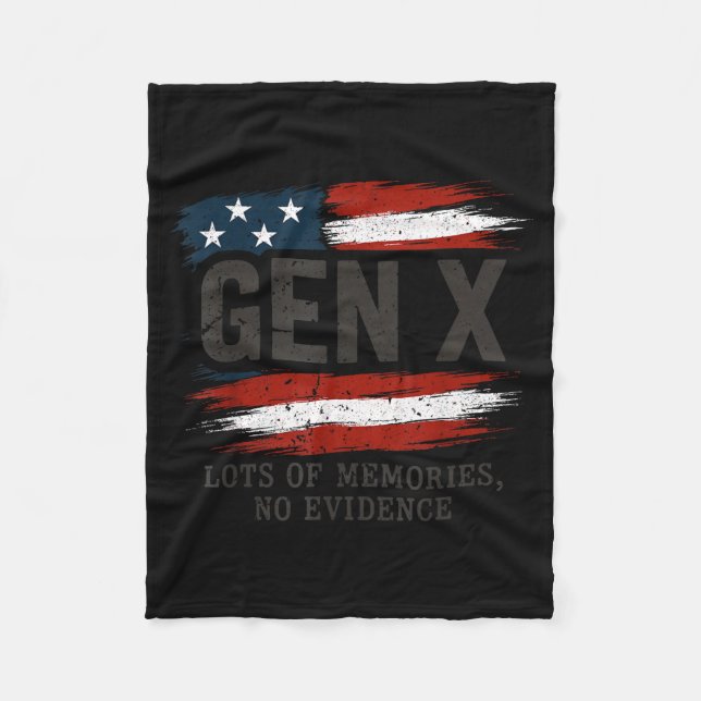 Couverture Polaire Gen X Lots Of Memories No Evidence Usa Flag Humor  (Devant)