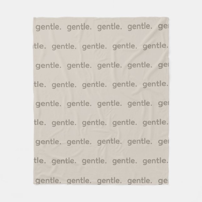 Couverture Polaire Gentle Repeated Word Pattern Cozy, Calm & Soft  (Devant)