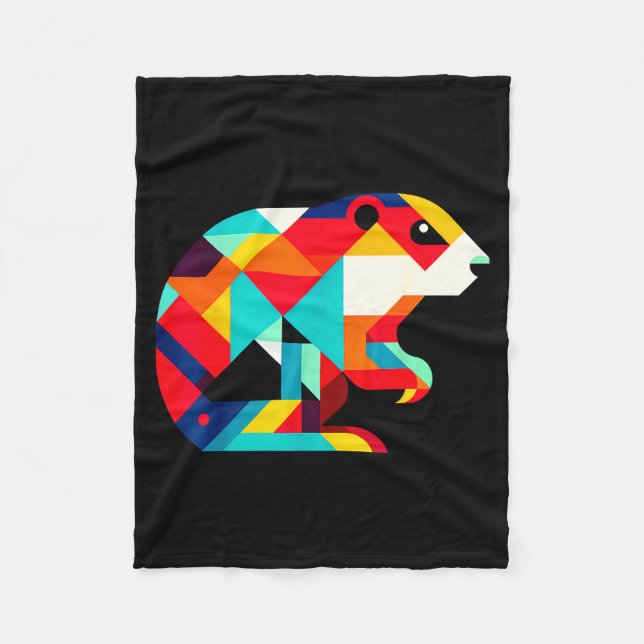 Couverture Polaire Geometric Minimalism Modern Illustration Groundhog (Devant)