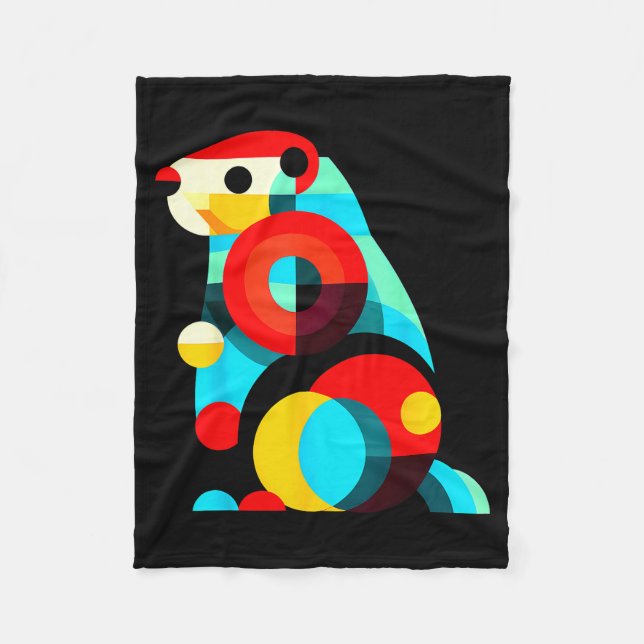 Couverture Polaire Geometric Minimalism Modern Illustration Groundhog (Devant)