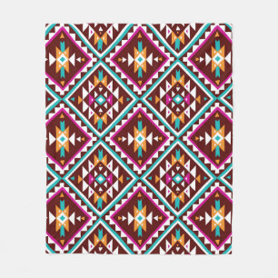 Couverture Polaire Géométrie Colorée Tribale : Beauté Vintage Ethniqu