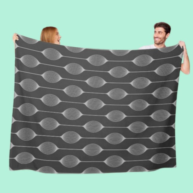 Couverture Polaire Géométrie monochrome – Motif abstrait (Créateur téléchargé)