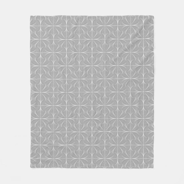 Couverture Polaire Géométrie organique en gris (Devant)