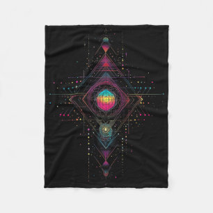 Couverture Polaire Géométrie sacrée Cube Metatron Yoga spirituel _5 
