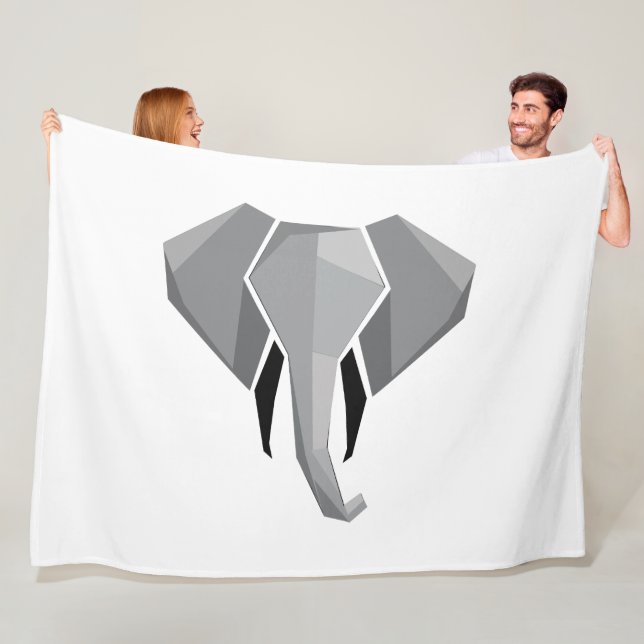 Couverture Polaire Géométrie Tête d'éléphant (En situation)