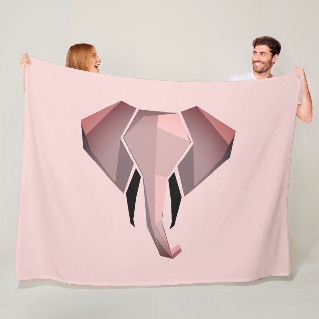 Couverture Polaire Géométrie Tête d'éléphant (En situation)