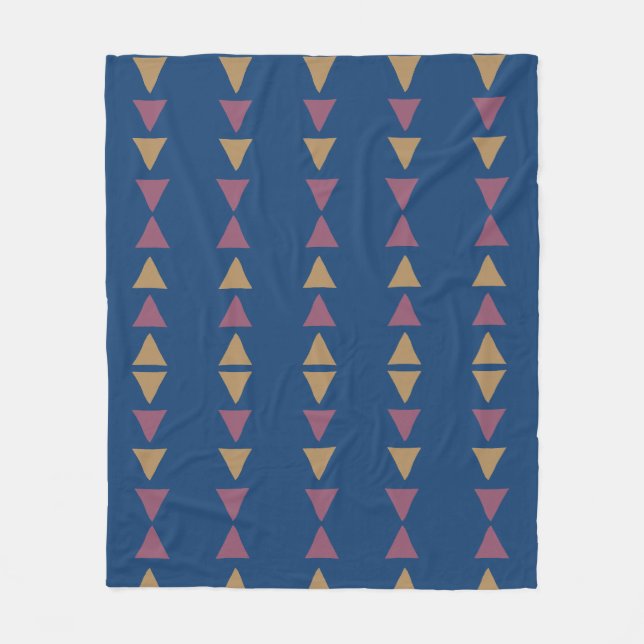 Couverture Polaire Géométrique Bleu (Devant)