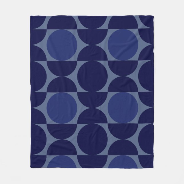 Couverture Polaire Géométrique bleu rétro (Devant)