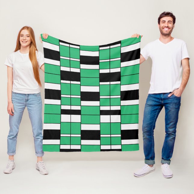 Couverture Polaire Géométrique du milieu du siècle vert noir (En situation)