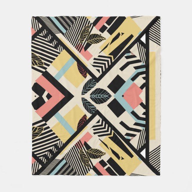 Couverture Polaire Géométrique minimaliste : conception Motif (Devant)