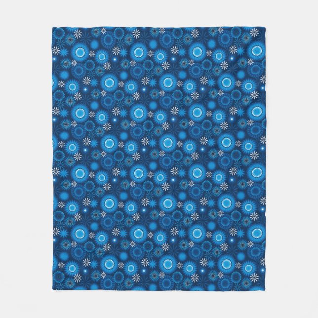 Couverture Polaire Géométrique Moderne Bleu (Devant)