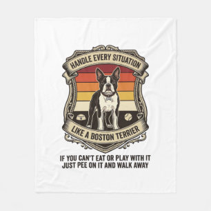 Couverture Polaire Gérer chaque situation Boston Terrier Chien Couche