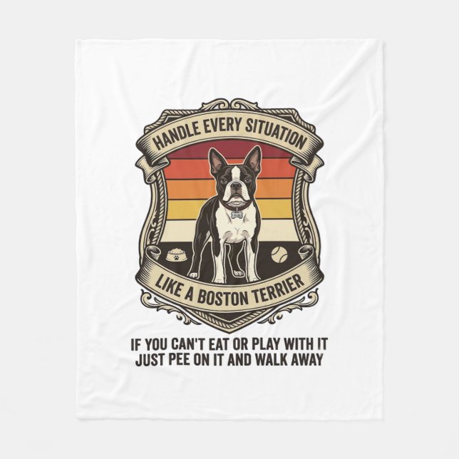 Couverture Polaire Gérer chaque situation Boston Terrier Chien Couche (Devant)