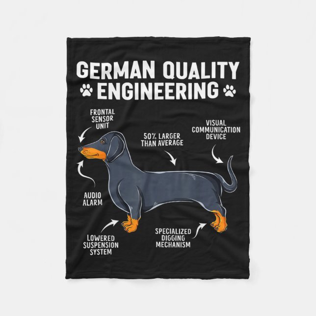 Couverture Polaire German Engineering Dachshund Lover Funny Doxie Dog (Devant)