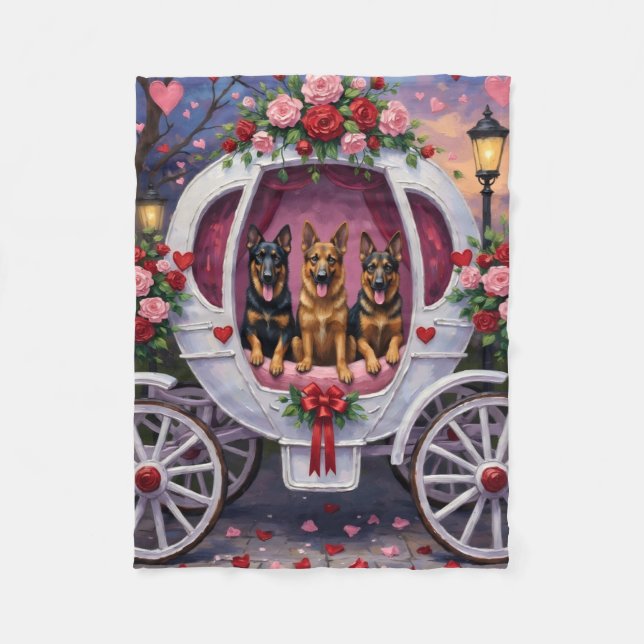Couverture Polaire German Shepherd Dog Valentine's Day  (Devant)